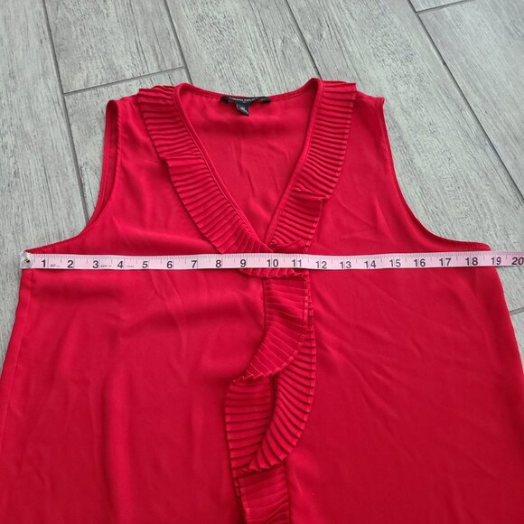 Banana Republic Red Sleeveless Ruffle Front Blouse Size M Women's - Picture 7 of 10